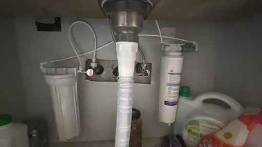 purifier mounted below the sink with 5micron pre-filter (sold separately)